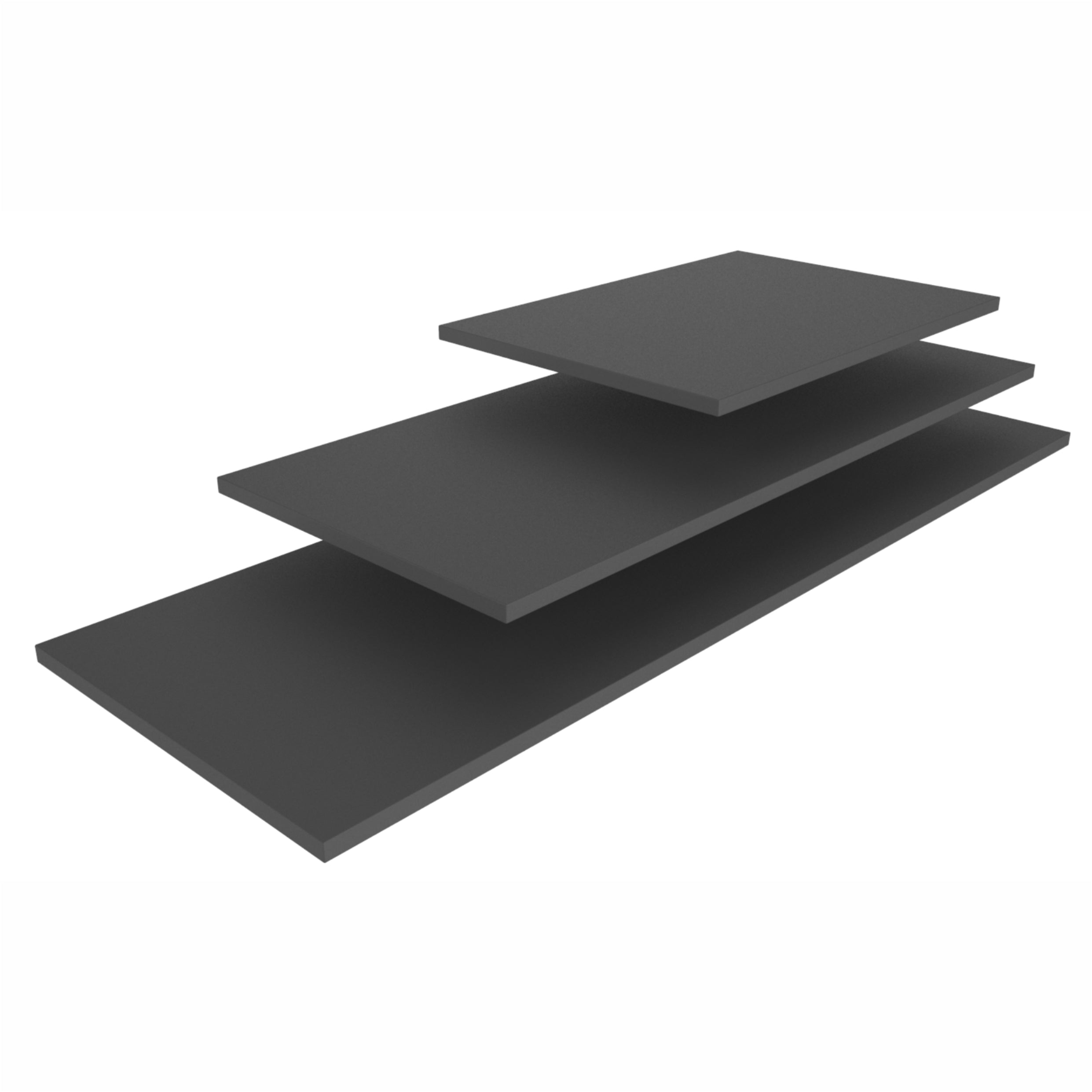Cubic Display Shelves and Crossbars - Wide Short Wood Shelf