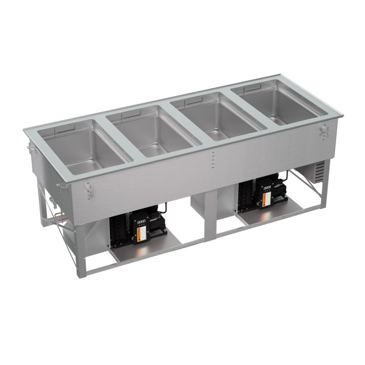 Modular Drop-In Hot/Cold/Freeze Food Well, 4-Well, No Drain, Flat Flange – 120/208–240V