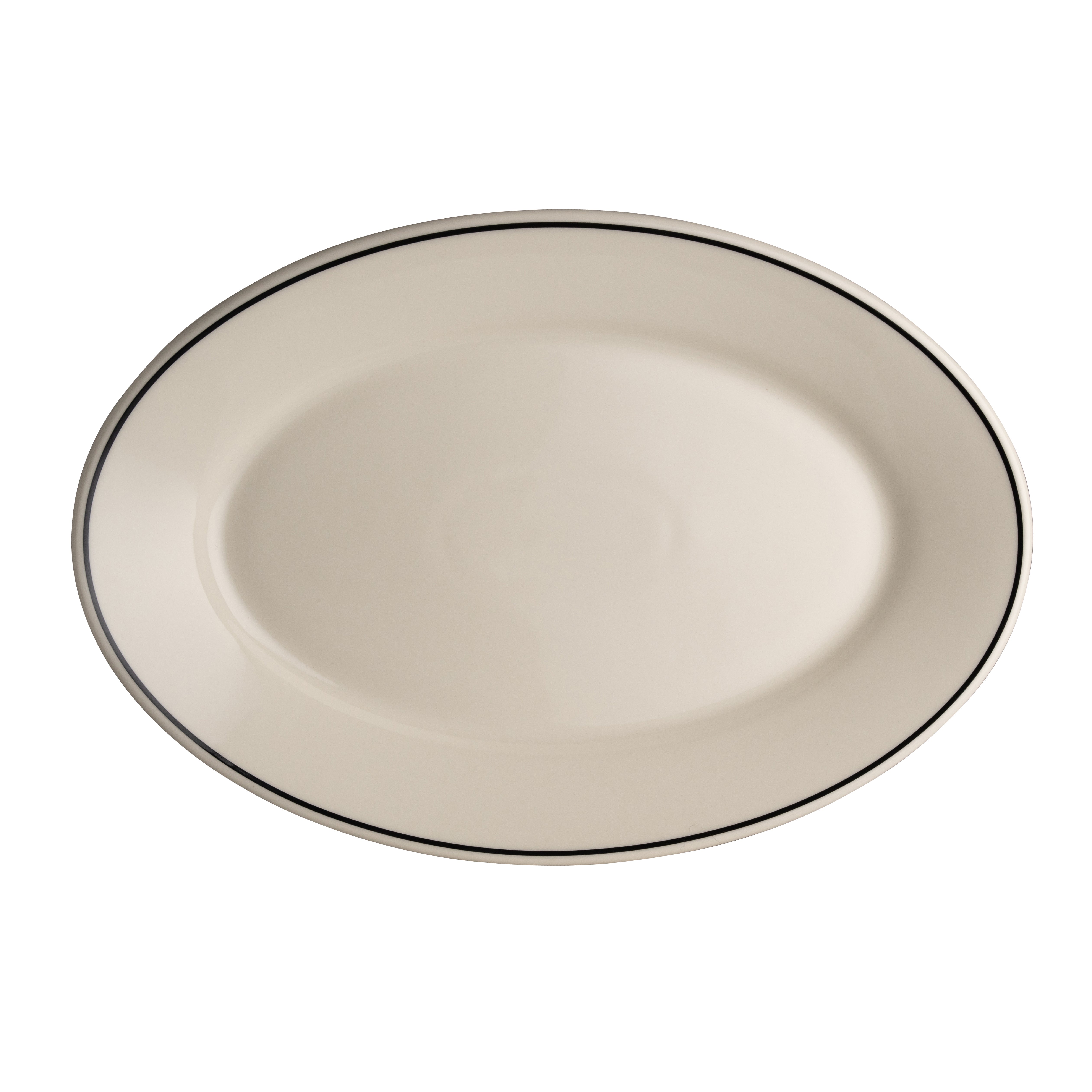 Oval Platter Re L 11.75" W 8.0" Black Line