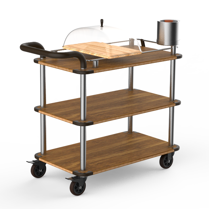 Cheese Plate And Wine Cart L 41.0" W 21.0" Rollin