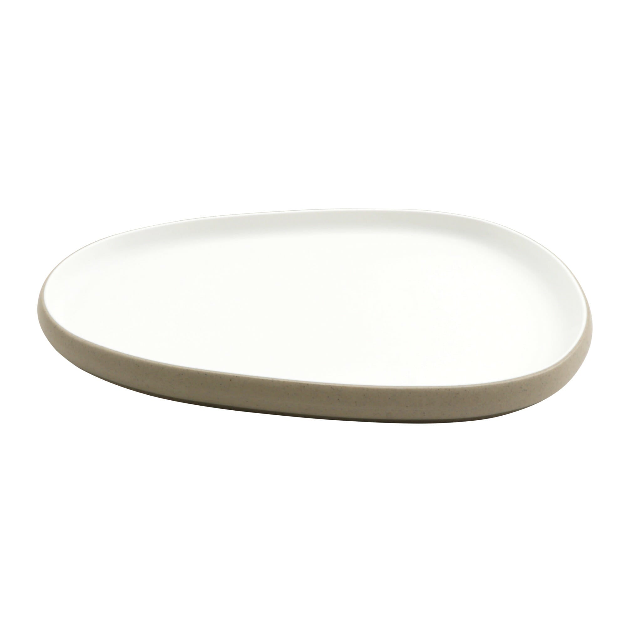 Cheforward Hatch 12.7" Oblong Melamine Plate, Touch of Honey/Sandstone