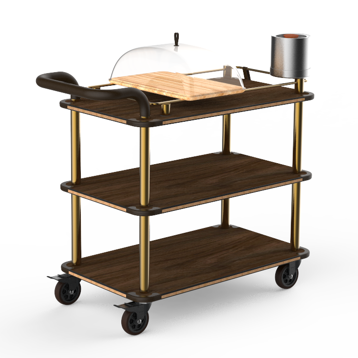 Cheese Plate And Wine Cart L 41.0" W 21.0" Rollin