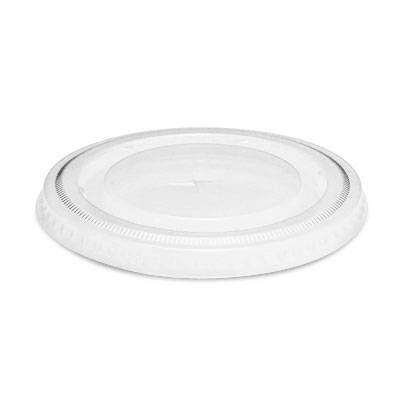 Clear Flat Cup Lids with Straw Slot