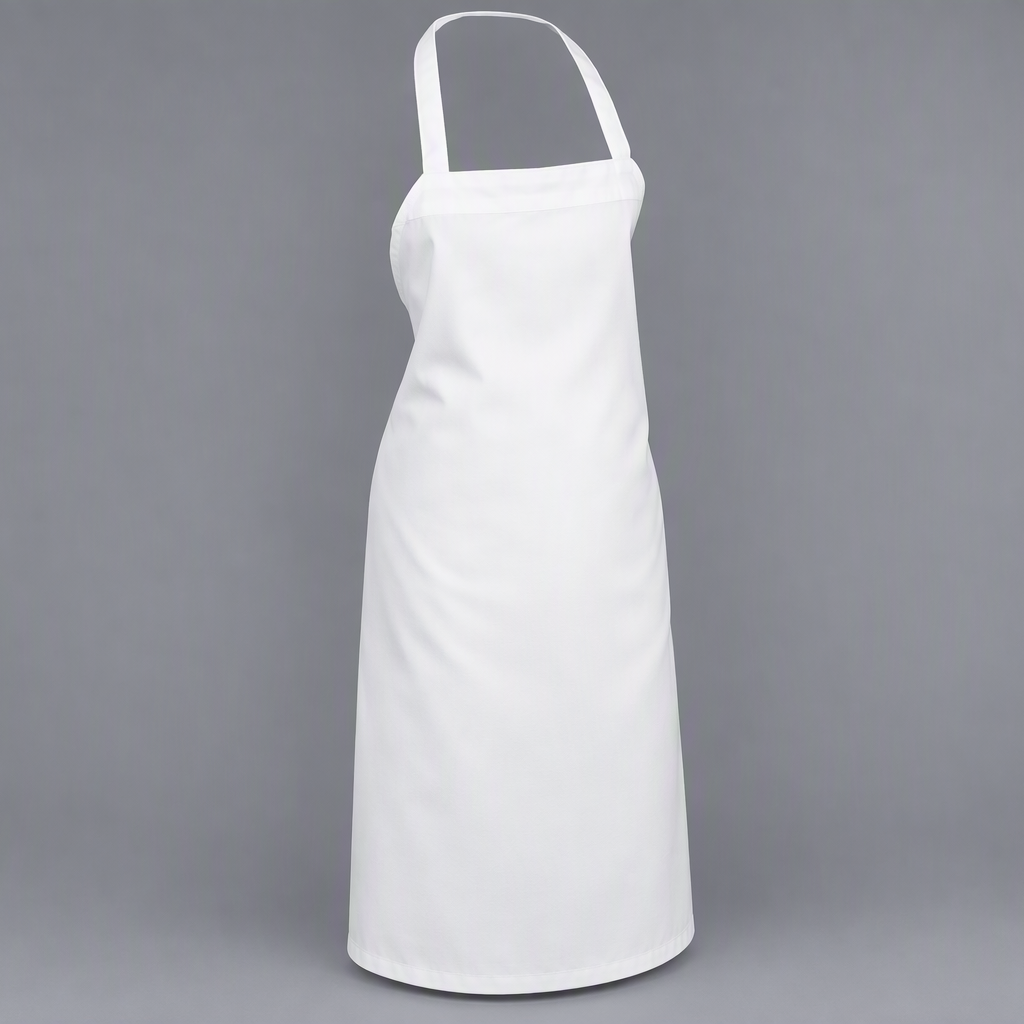 White Full Size Bib Apron