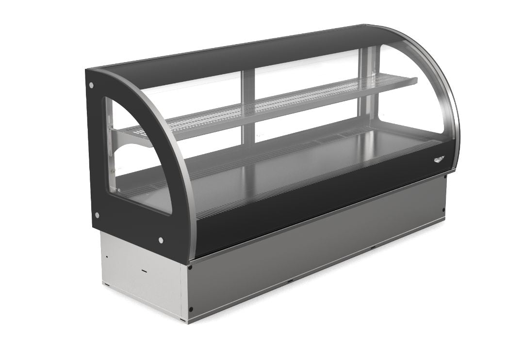 60-Inch-Wide 120-Volt Curved-Glass Drop-In Refrigerated Display Case with Rear Access