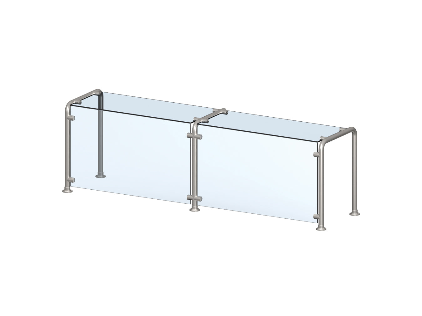 Standard Contemporary Breath Guards - Cafeteria with Top Shelf
