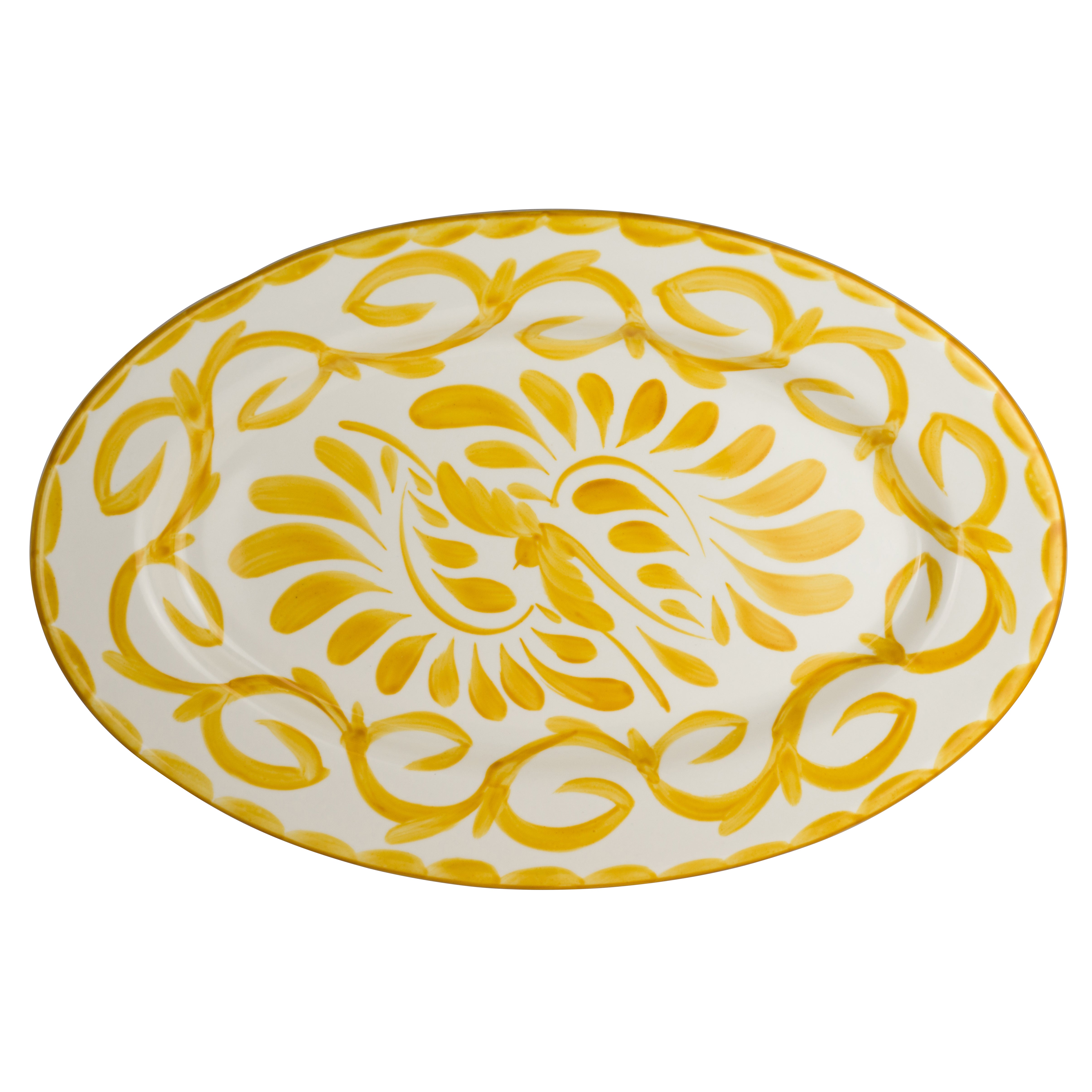 Oval Platter Rolled Edge L 12.25" W 9.125" Puebla Sand