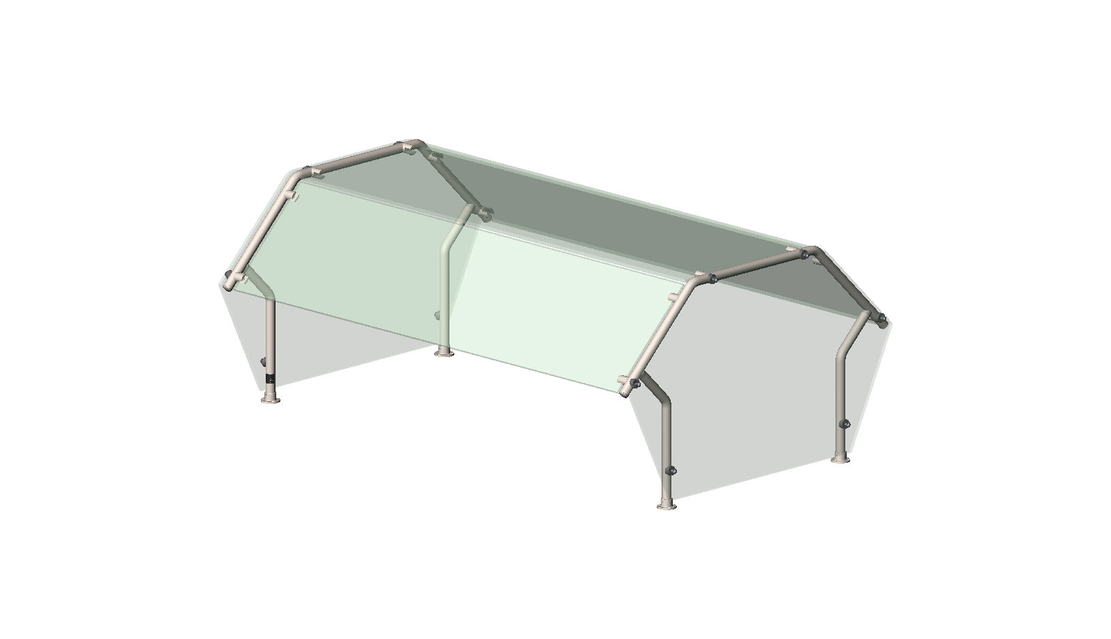 73.5-inch-wide Double-Sided NSF Contemporary Buffet Breath Guard 5-Well/Pan - NSF Double-Sided Buffet Breath Guard