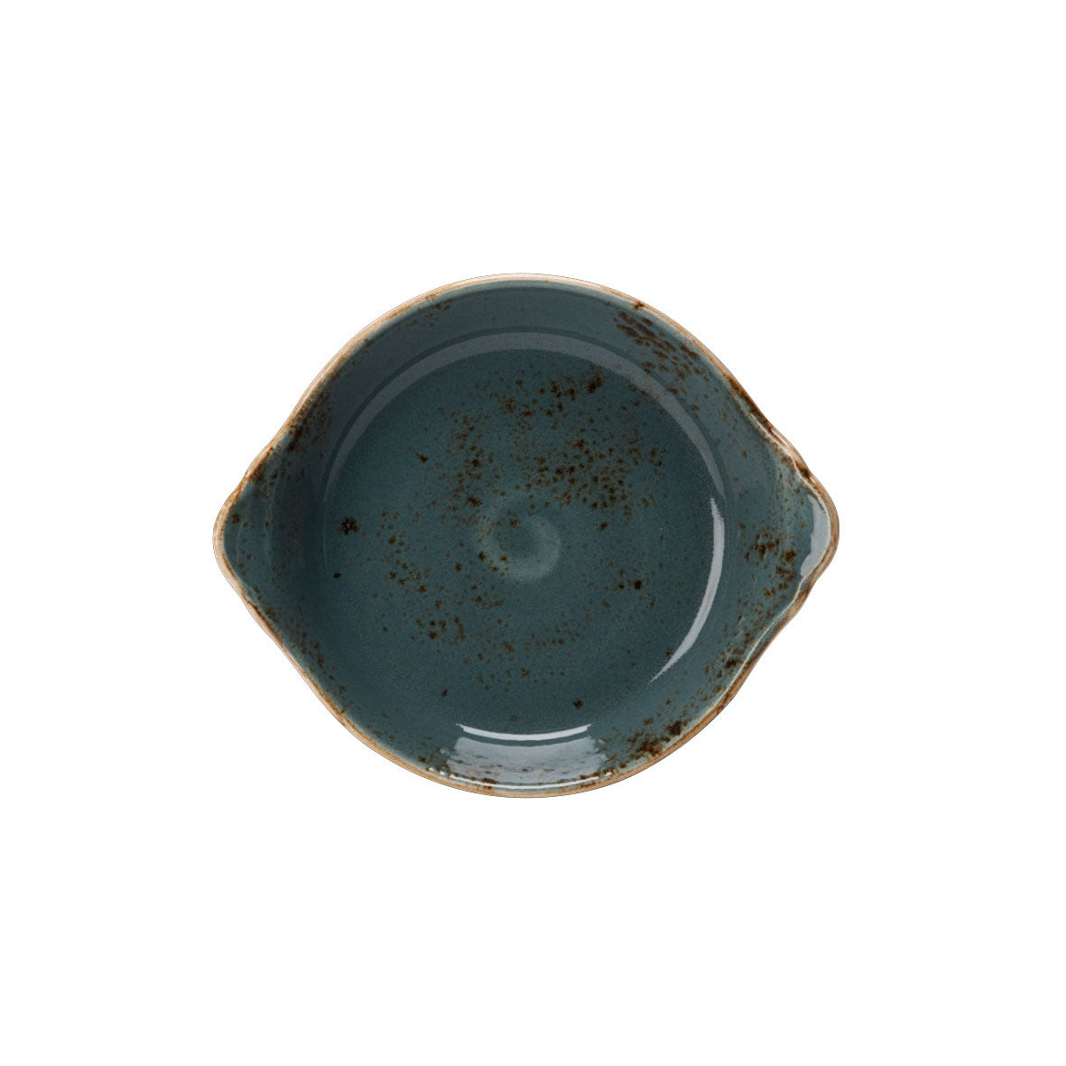 Round Earred Dish L 8.5" W 7.5" (27.5 Oz) Craft Blue
