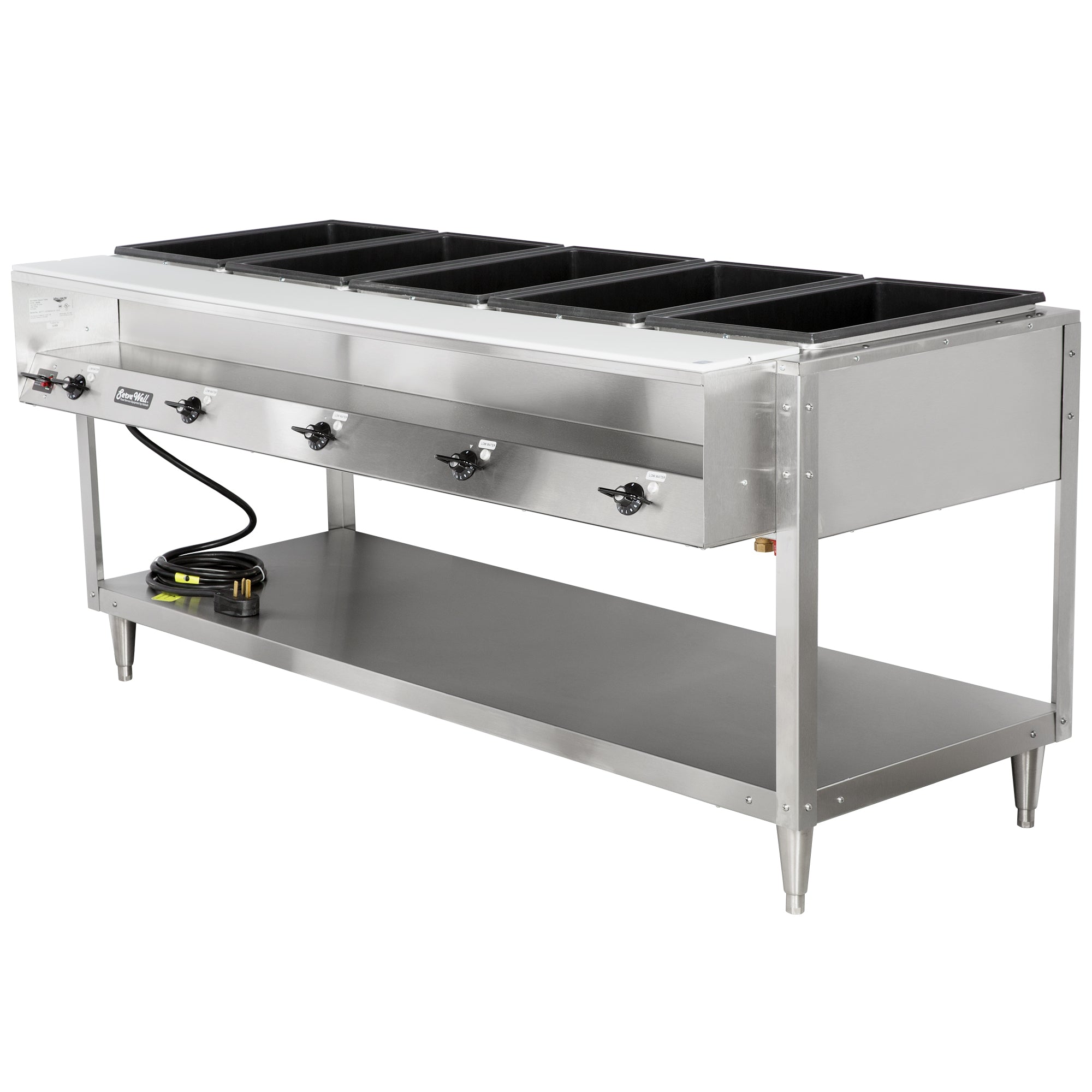 120-volt 3500-watt five-well Servewell® stainless steel hot-food table