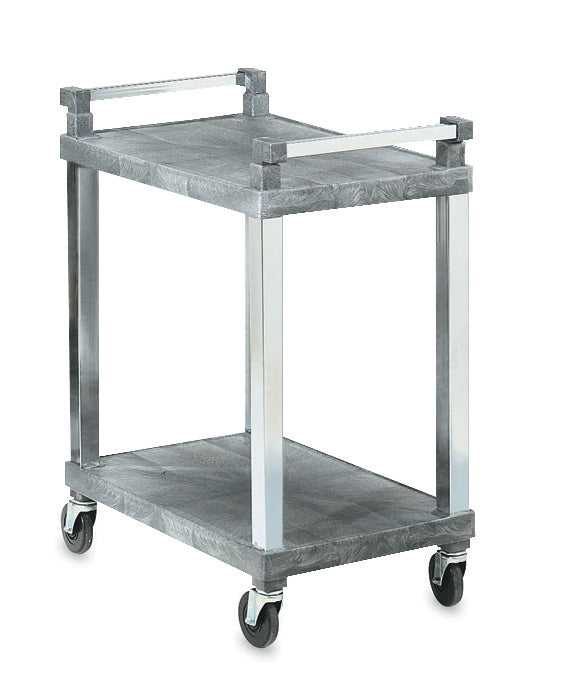 Open Utility Carts with Chrome Uprights - 2-shelf utility cart