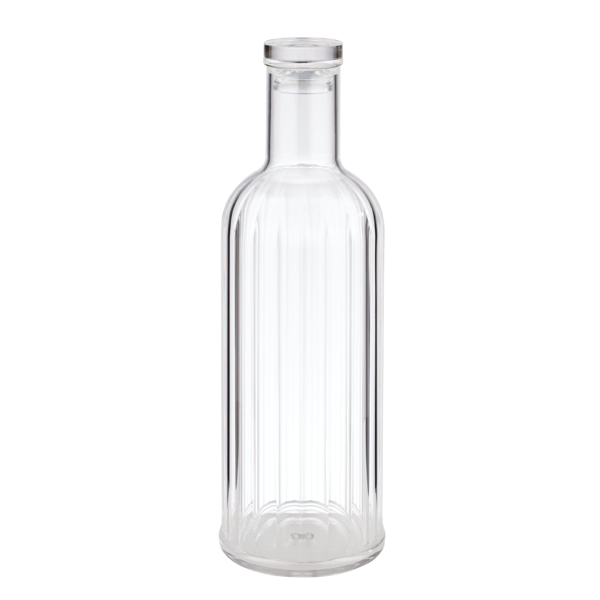 APS Stripes 33.875 oz. Ribbed Clear Plastic Bottle