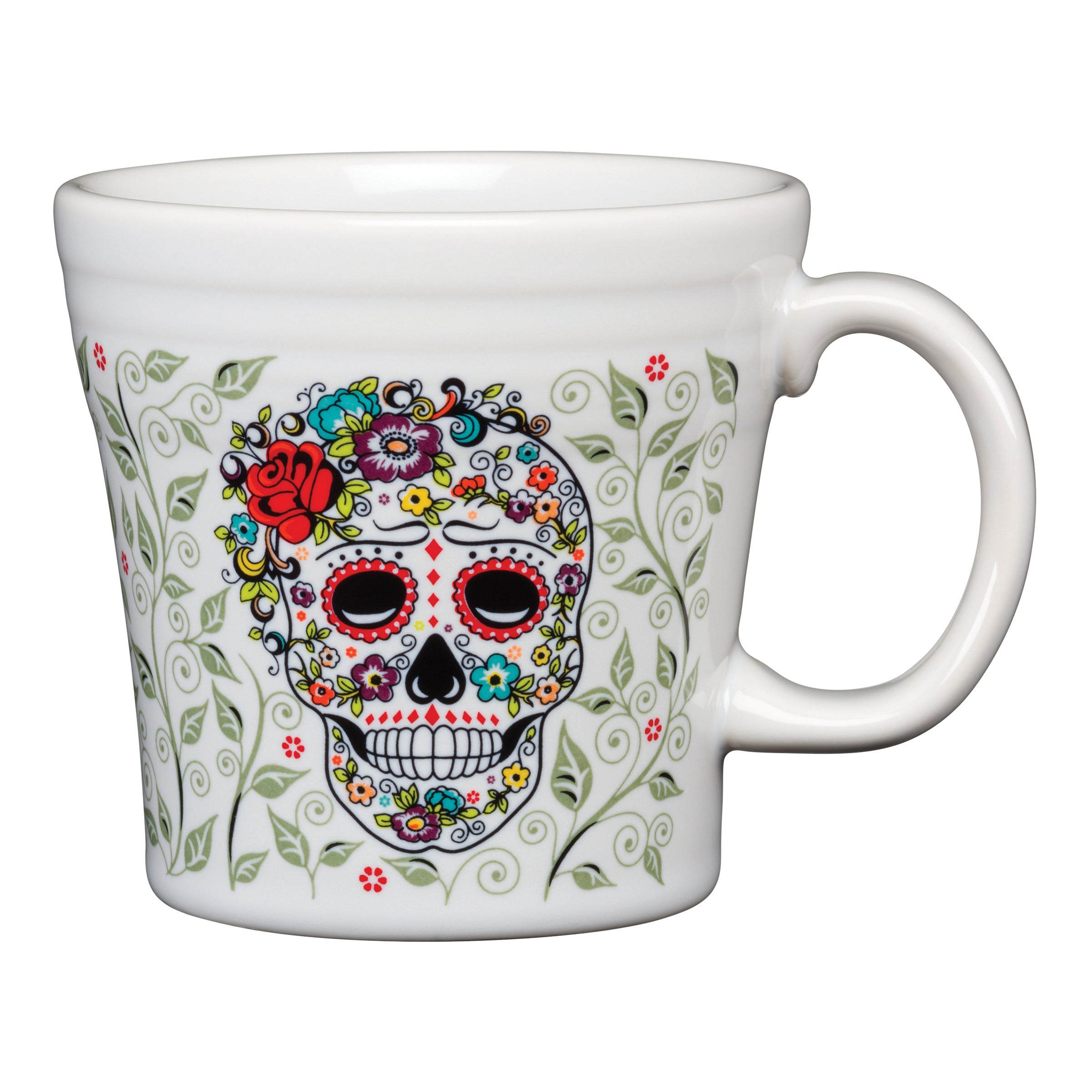Tapered Mug L 4.125" W 4.125" (15.0 Oz) Skull And Vine