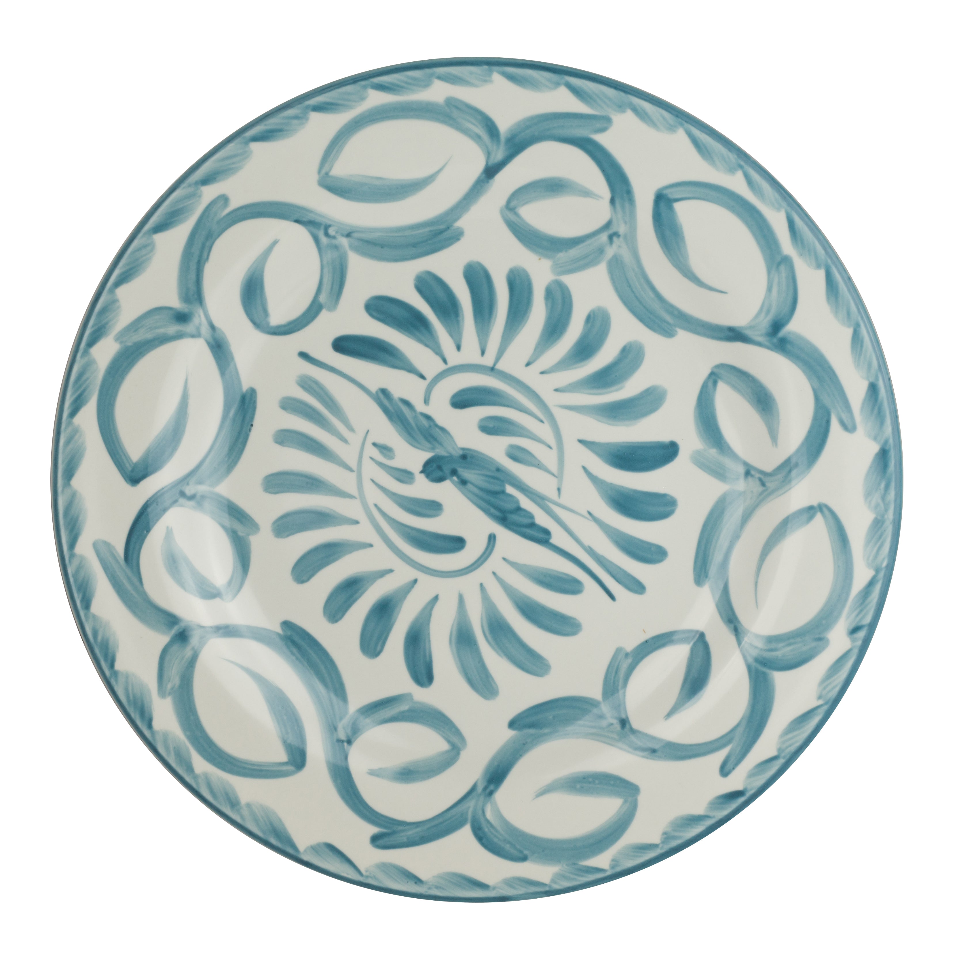 Rimmed Rolled Edge Plate 10.25" Dia. Puebla Lagoon