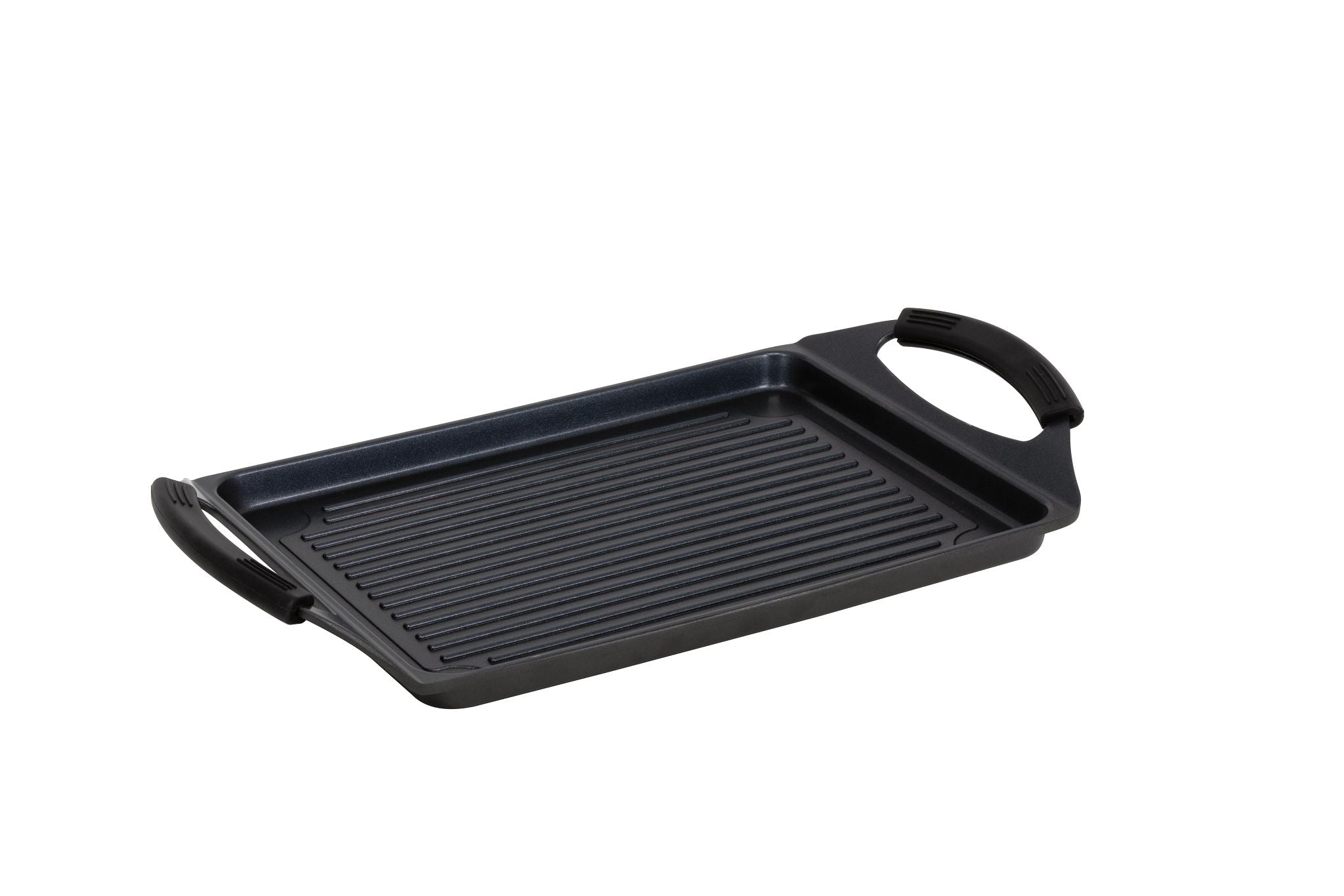Black Pro Non-Stick Grill Plate 45 X 27 Cm with Handles