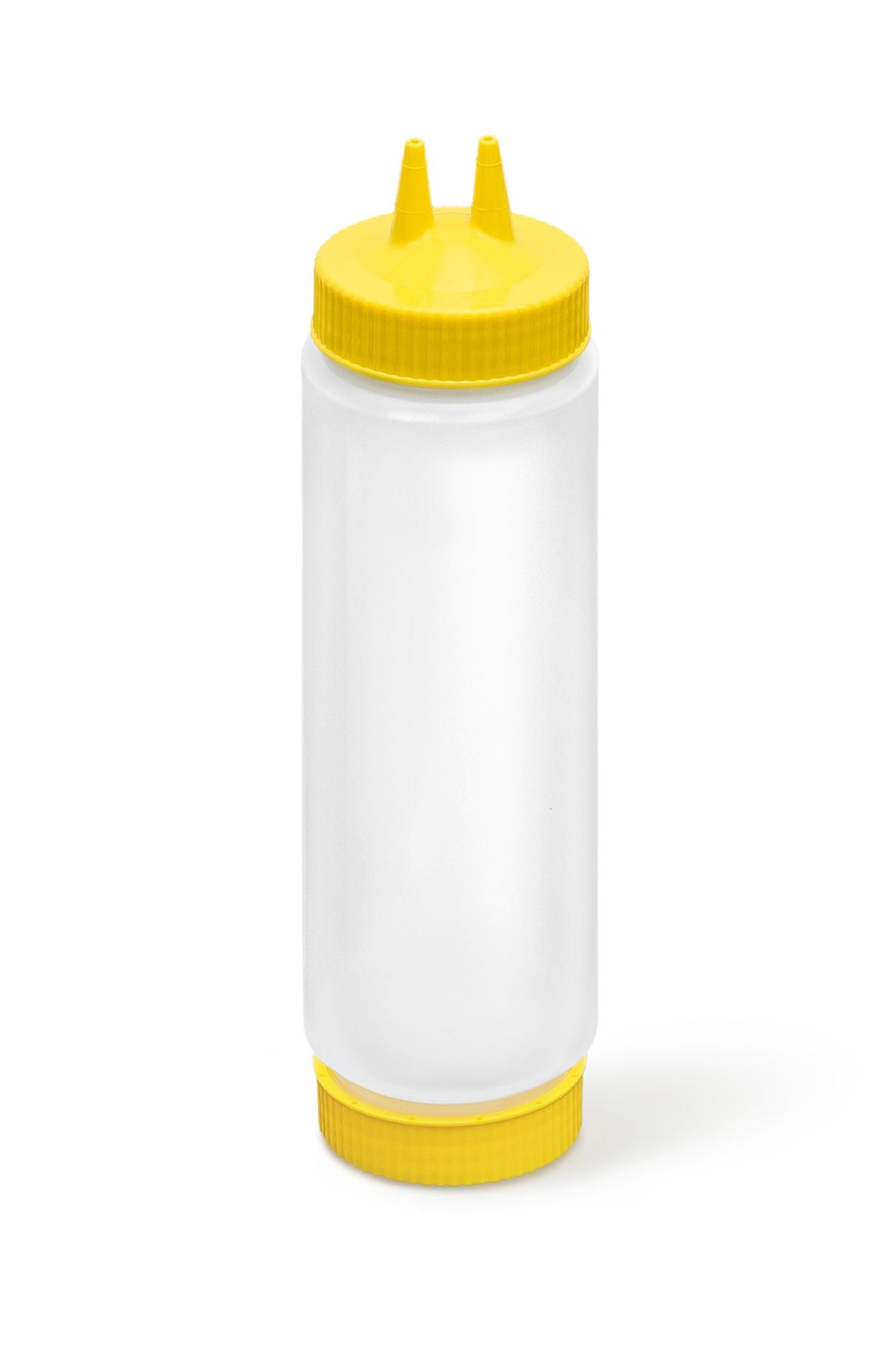 24 oz. Traex® Fifo Clear Squeeze Dispenser with Yellow Twin Tip™ and Yellow Base Cap