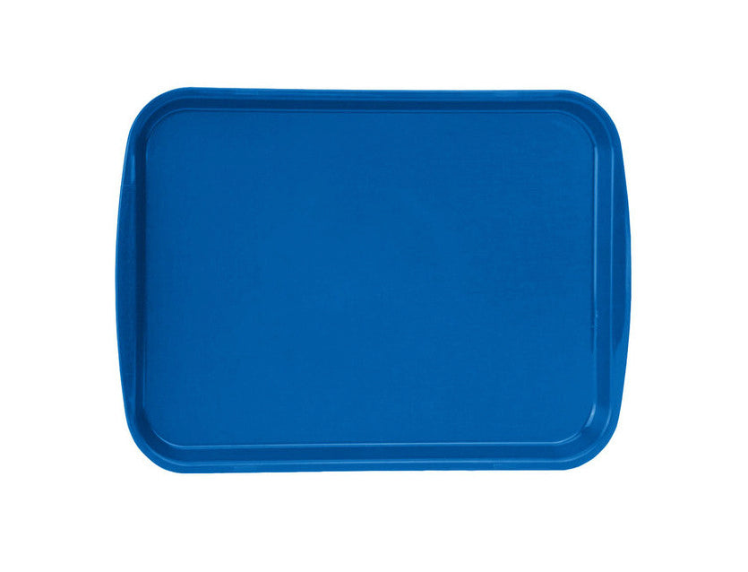 12-inch x 16-inch Traex® premium plastic fast-food tray in royal blue