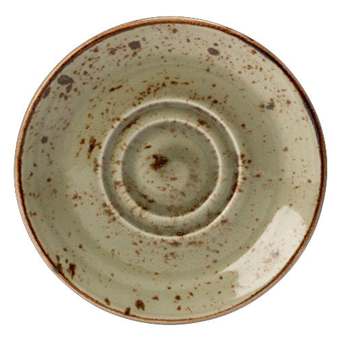 Double Well Saucer 6.5" Dia. Craft Green