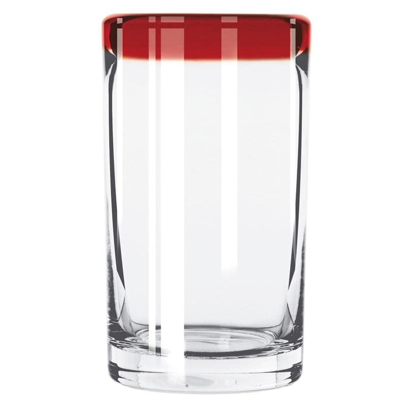 Aruba 16 oz. Cooler Glass with Red Rim
