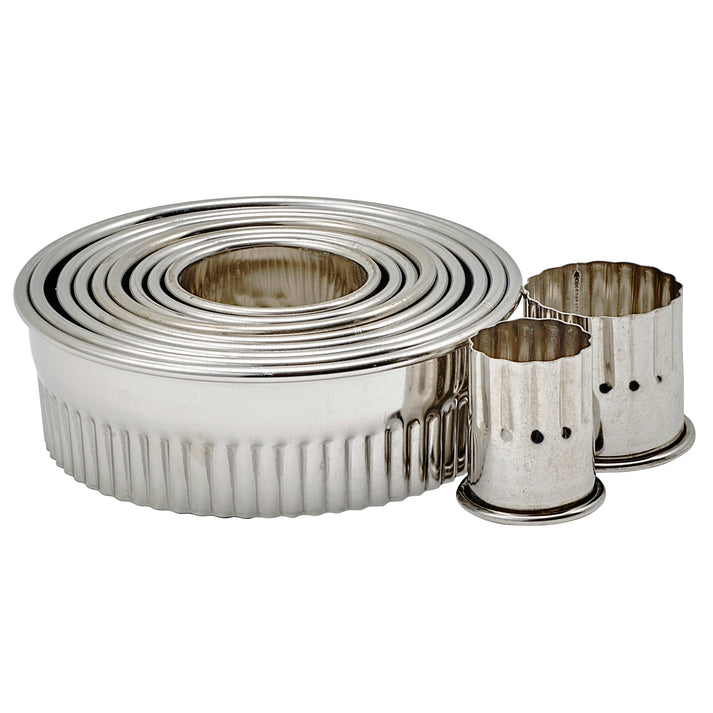 11-Piece Stainless Steel Cookie Cutter Set - Round and Fluted