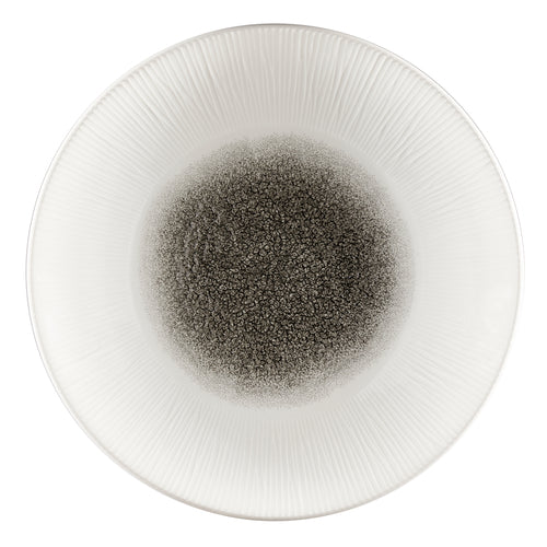 Raku 10" Round Deep Coupe Plate, Bamboo Quartz Black