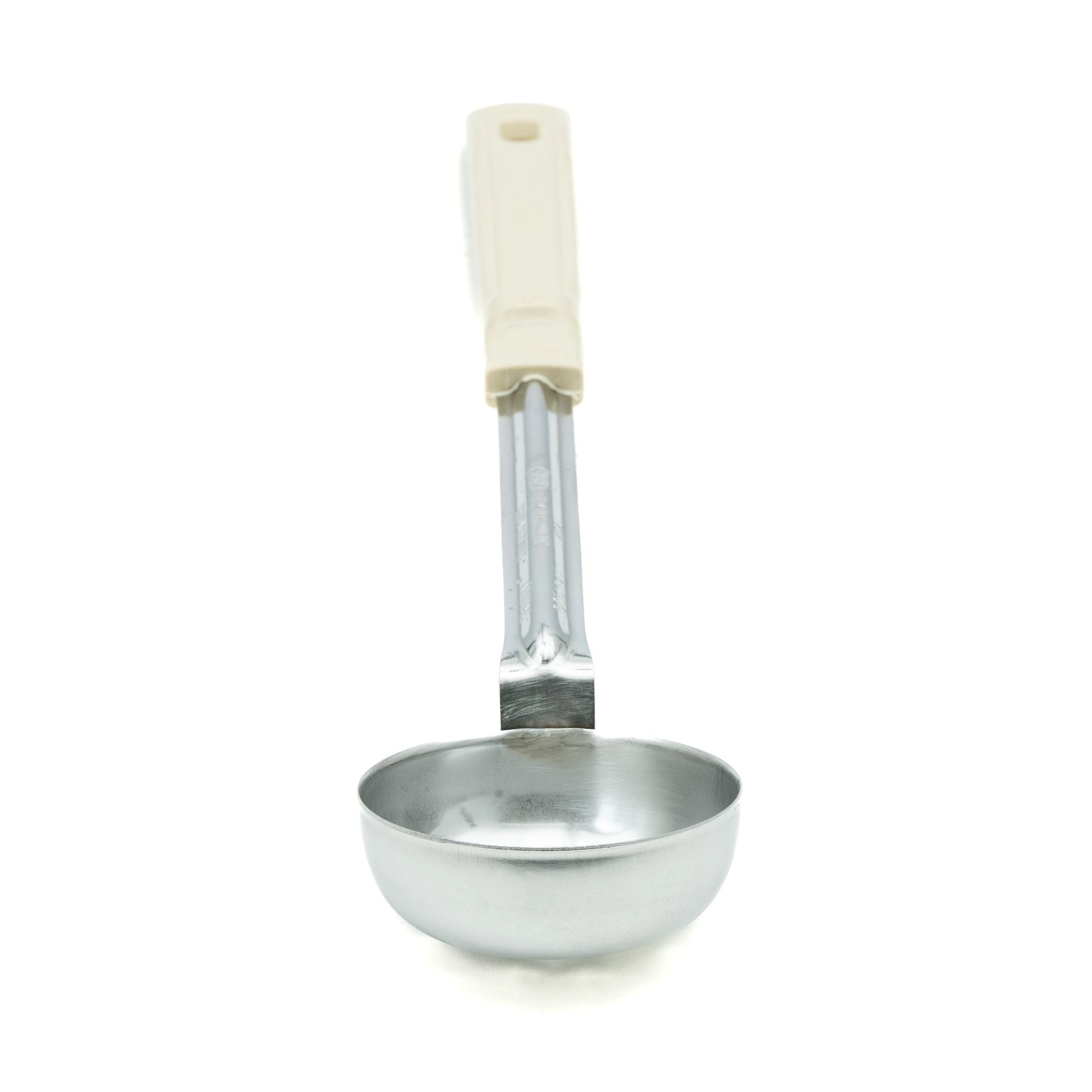 3 oz. Perforated Round Spoodle® Utensil with Ivory Grip 'N Serv® Handle