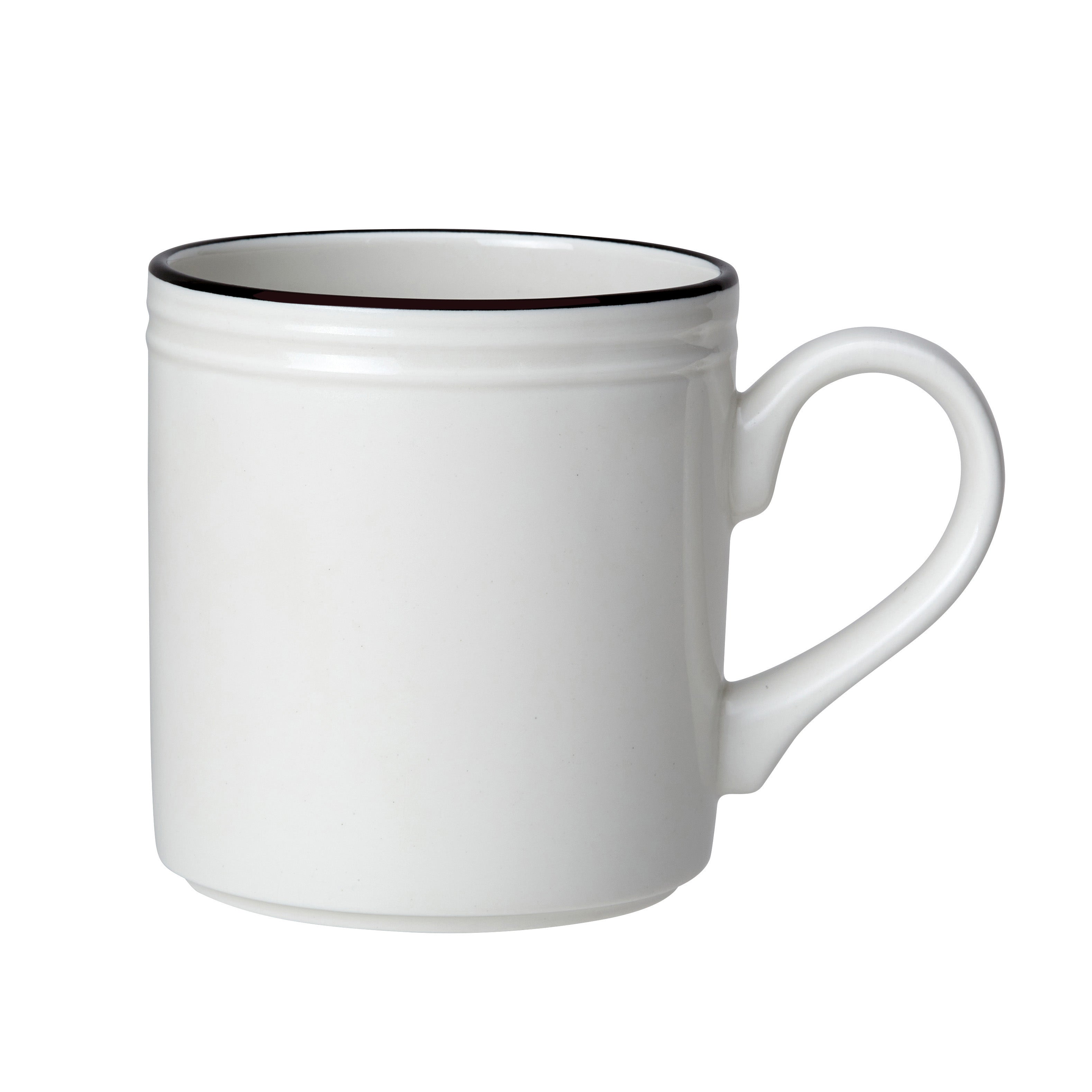 Mug L 4.75" W 3.25" (10.0 Oz) Bead Accent Bla