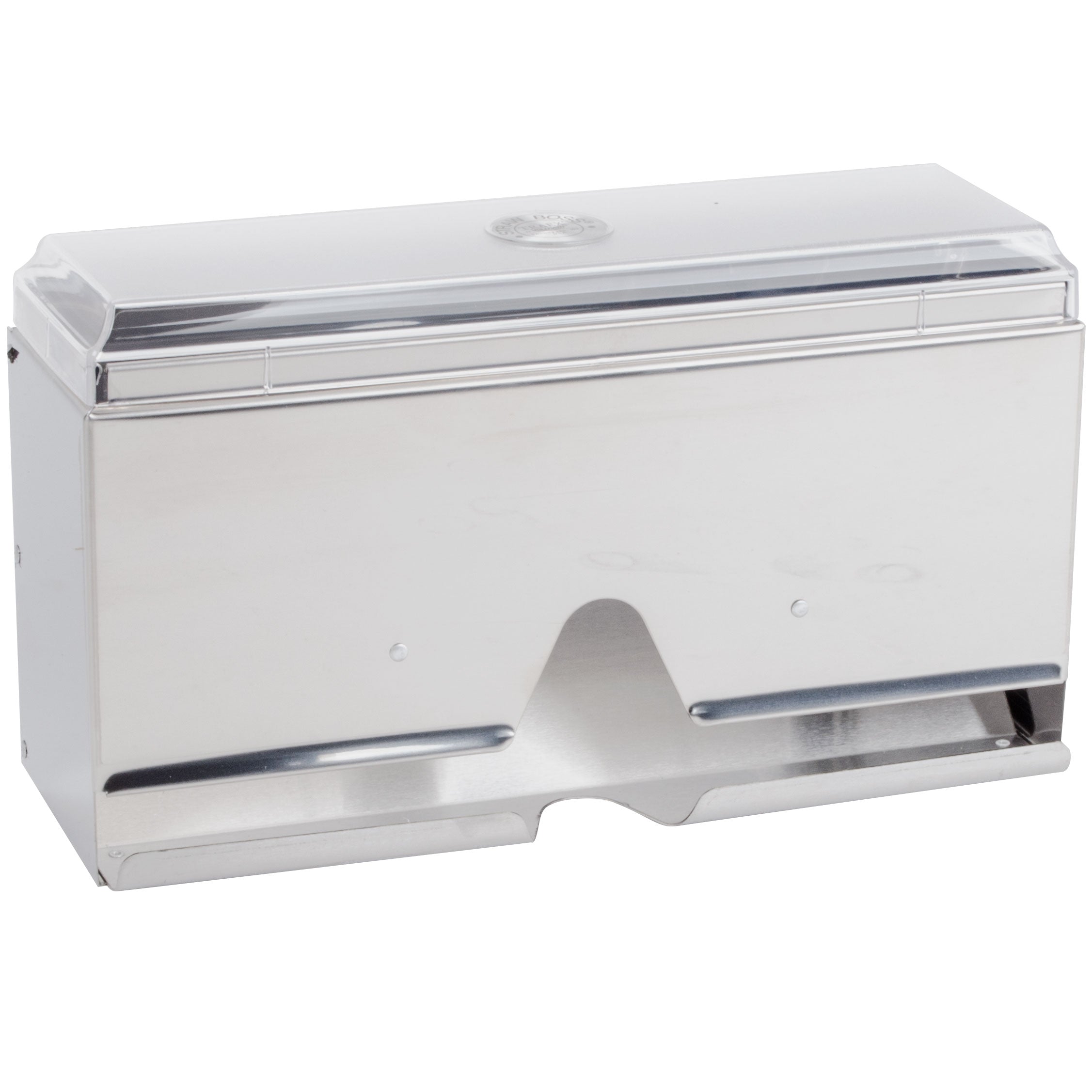 One-sided wrapped straw dispenser in stainless steel