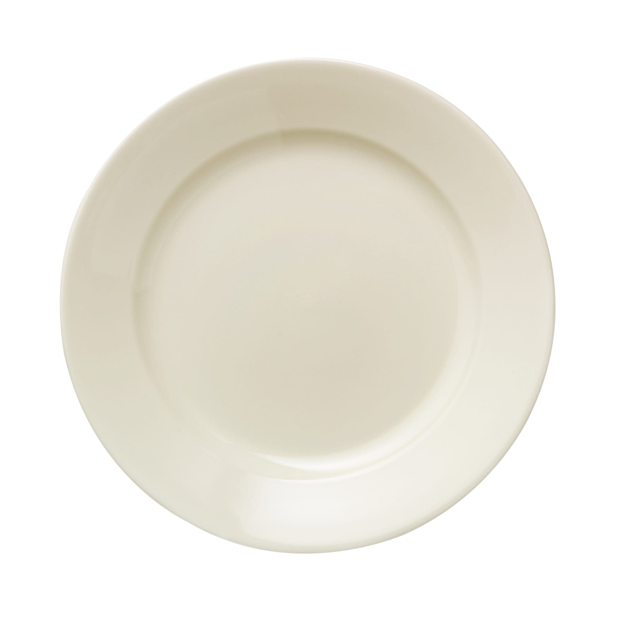 Porcelana 9-3/4" Round Rolled Edge Plate, Cream White