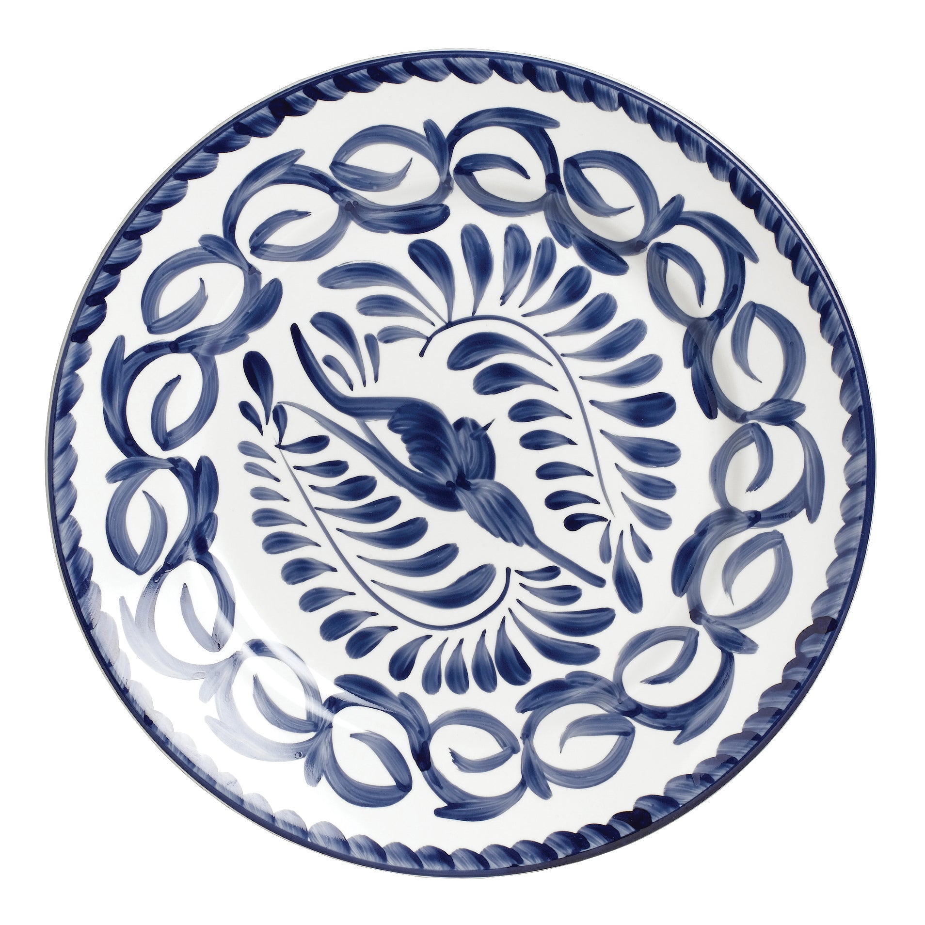 Rimmed Rolled Edge Plate 10.25" Dia. Puebla Blue