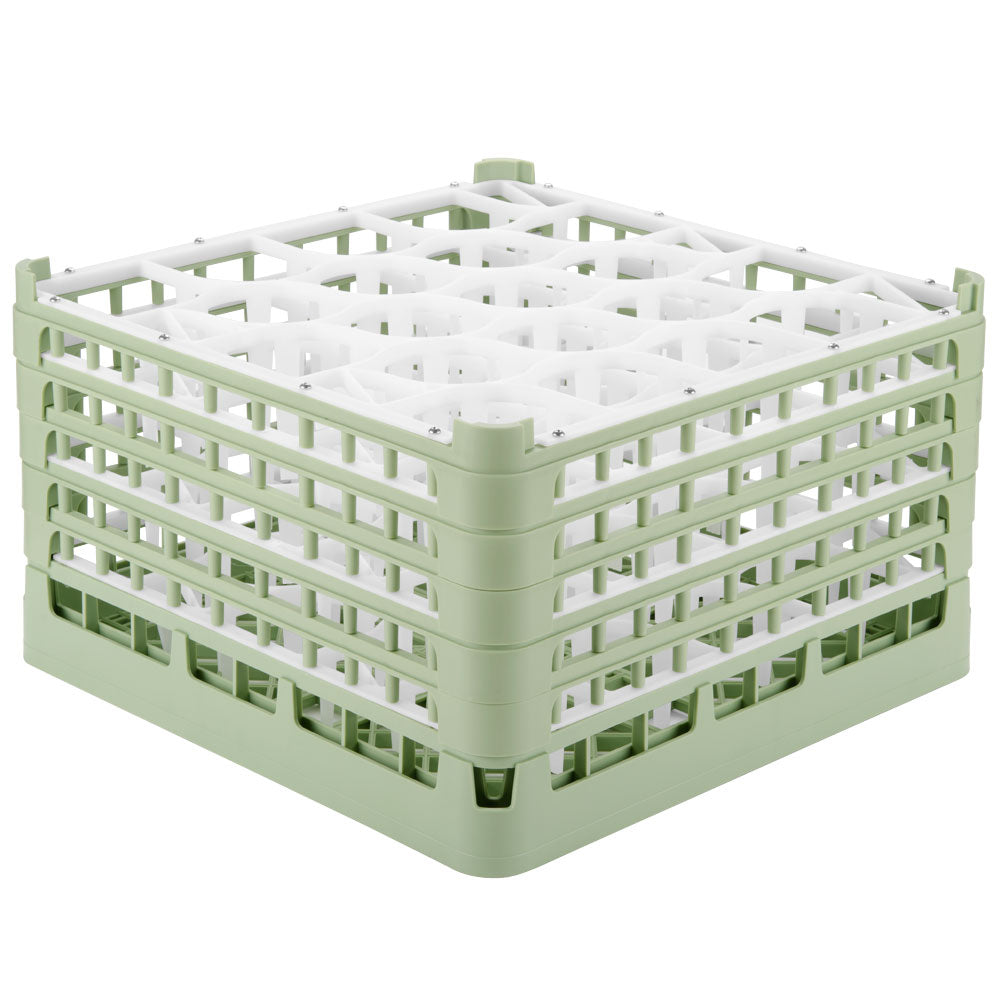 Signature Lemon Drop™ 20 compartment rack with xxx-tall height in Light Green and top extender in Light Green