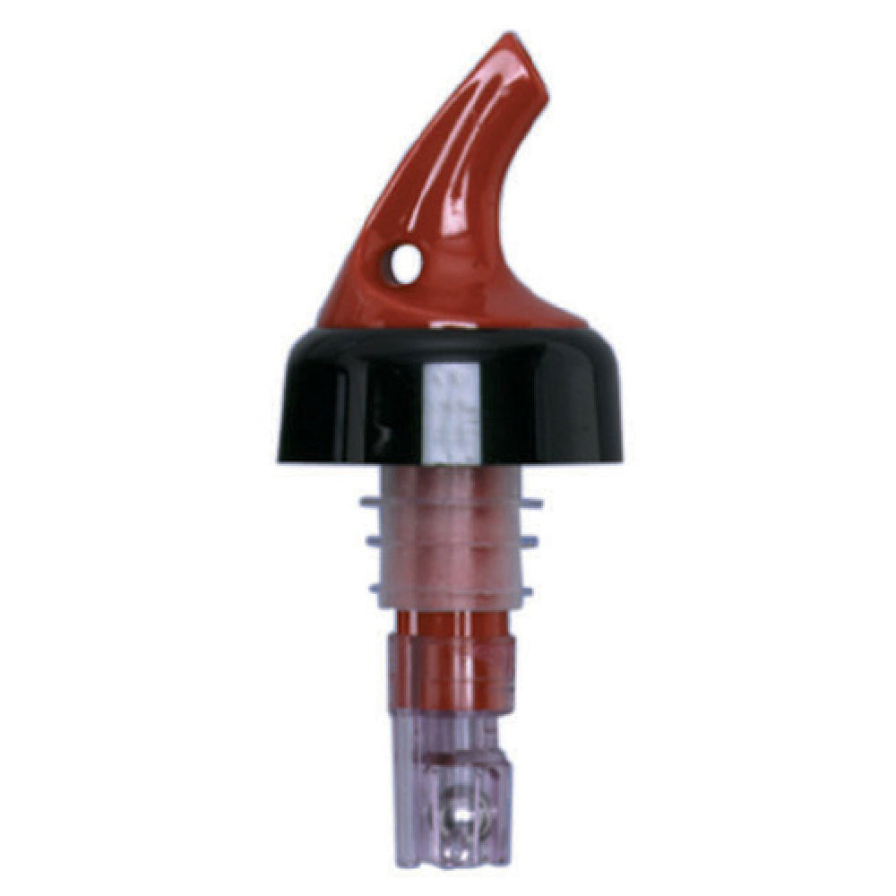 2 oz. Posi-Por™ 2000 Liquor Pourer, Red with Black Collar