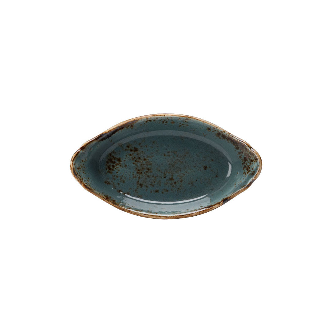 Oval Earred Dish L 12.0" W 6.5" (27.5 Oz) Craft Blue