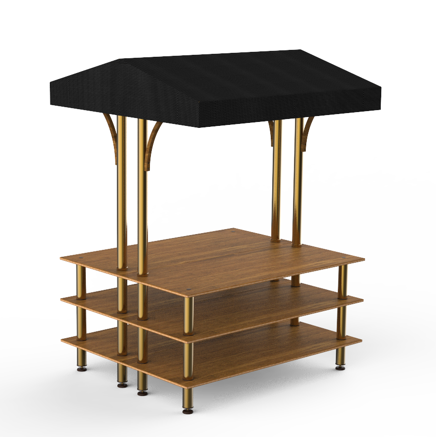 Back To Back Market Station L 71.0" W 59.0" Modular