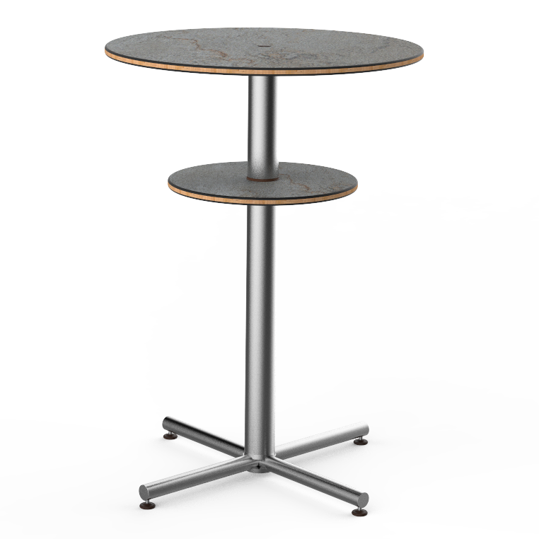 Round Bar Table & Shelf 30.0" Dia. Polo