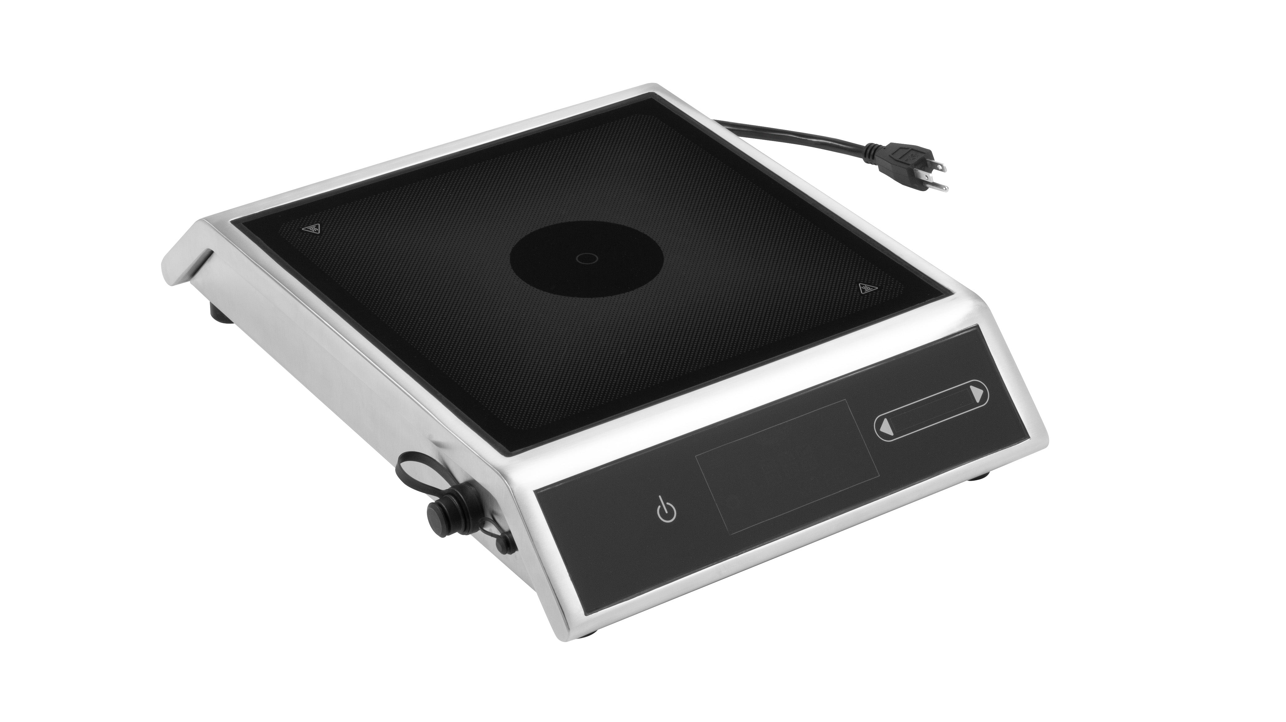 1440-watt medium power induction range with temperature control probe, stainless case, and glass top