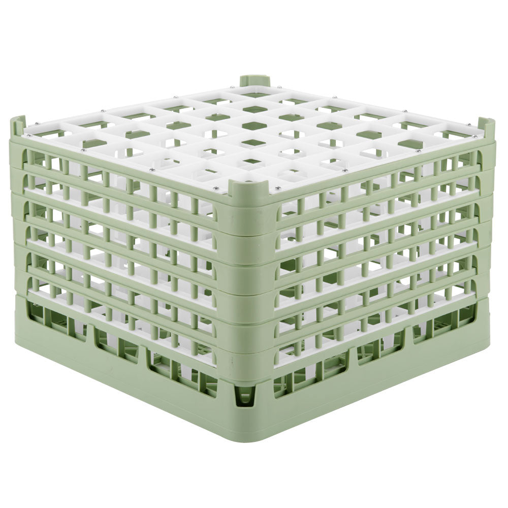 36-compartment XXXX-tall Signature full-size compartment rack in Light Green and top extender in Light Green