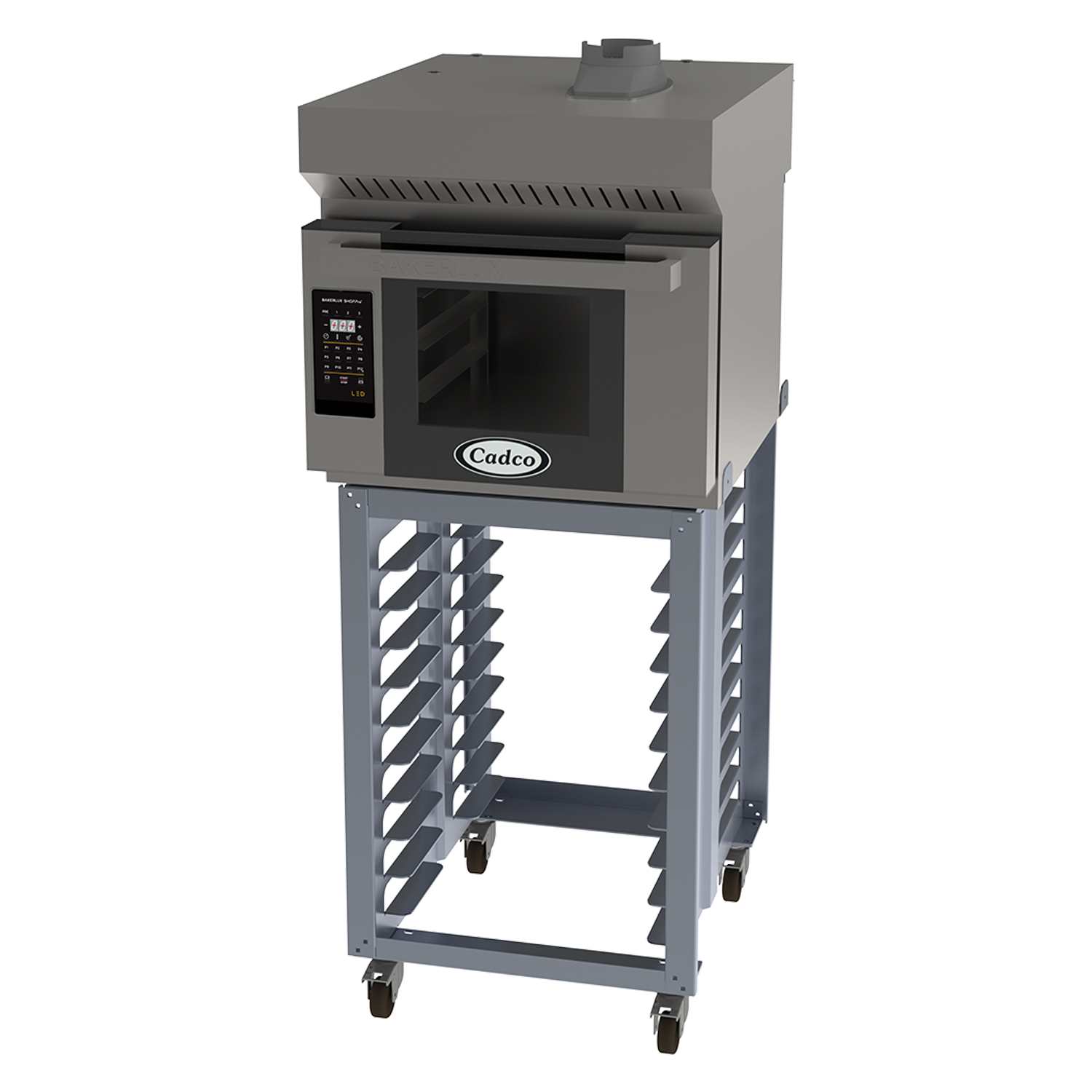 Bakerlux™ LED Heavy-Duty Convection Oven, electric, single half size with stand with ventless hood