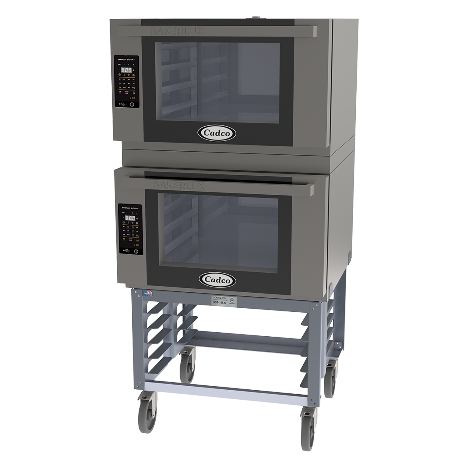 Bakerlux™ LED Heavy-Duty Convection Oven, electric, double stack full size with stand