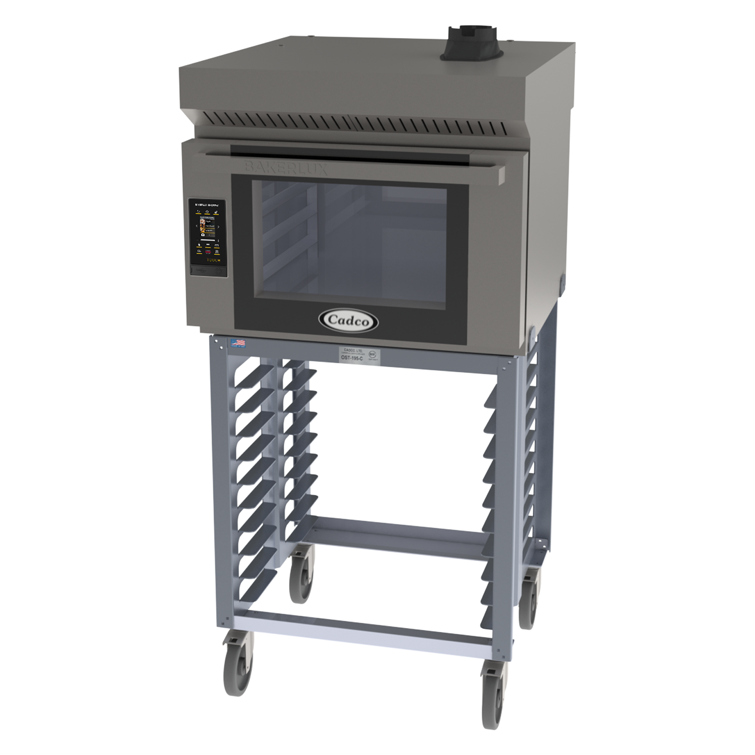 Bakerlux™ TOUCH Heavy-Duty Convection Oven, electric, single full size with stand & ventless hood