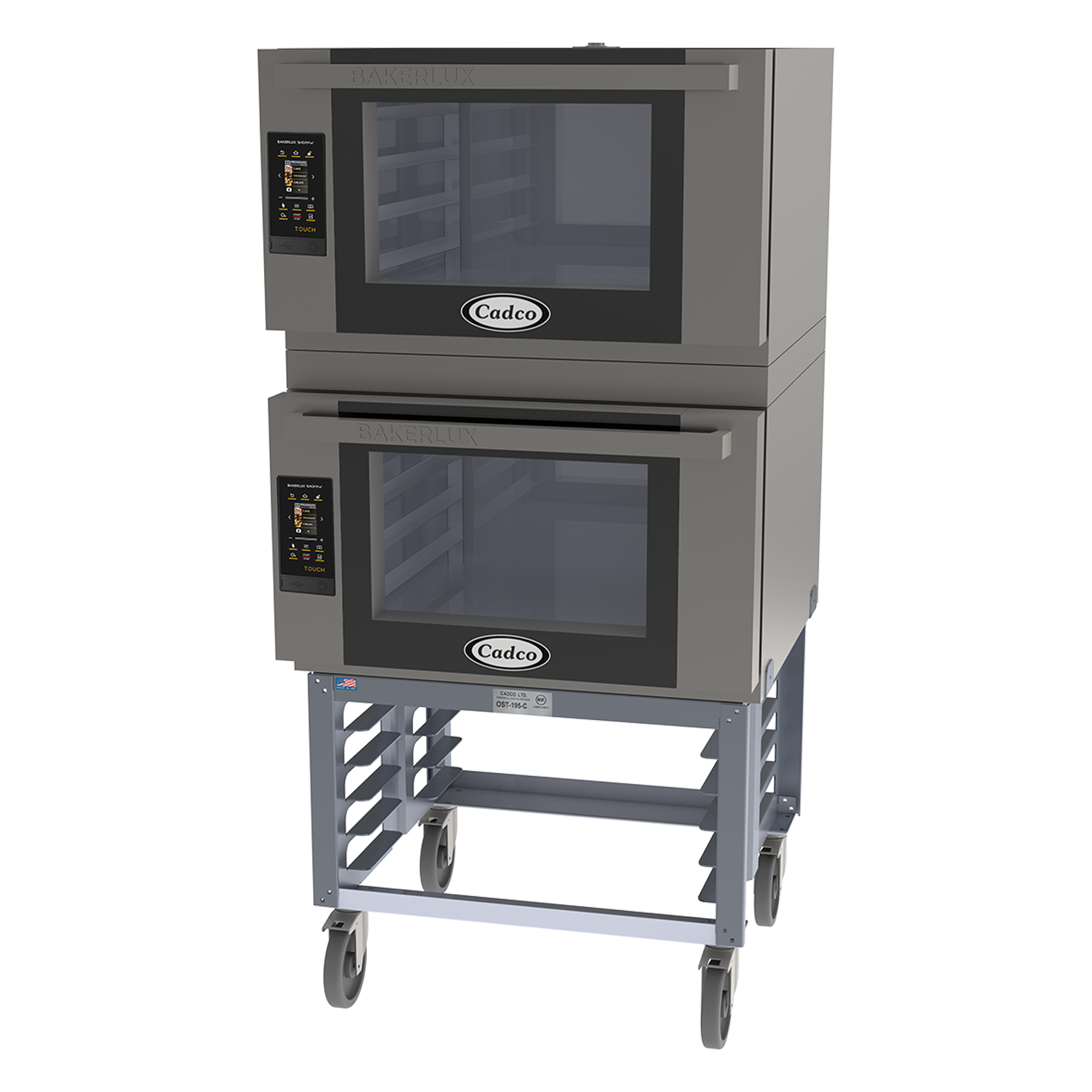 Bakerlux™ TOUCH Heavy-Duty Convection Oven, electric, double stack full size with stand
