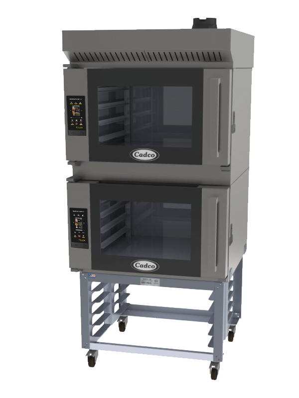 Bakerlux™ TOUCH Heavy-Duty Convection Oven, electric, double stack full size with stand & ventless hood