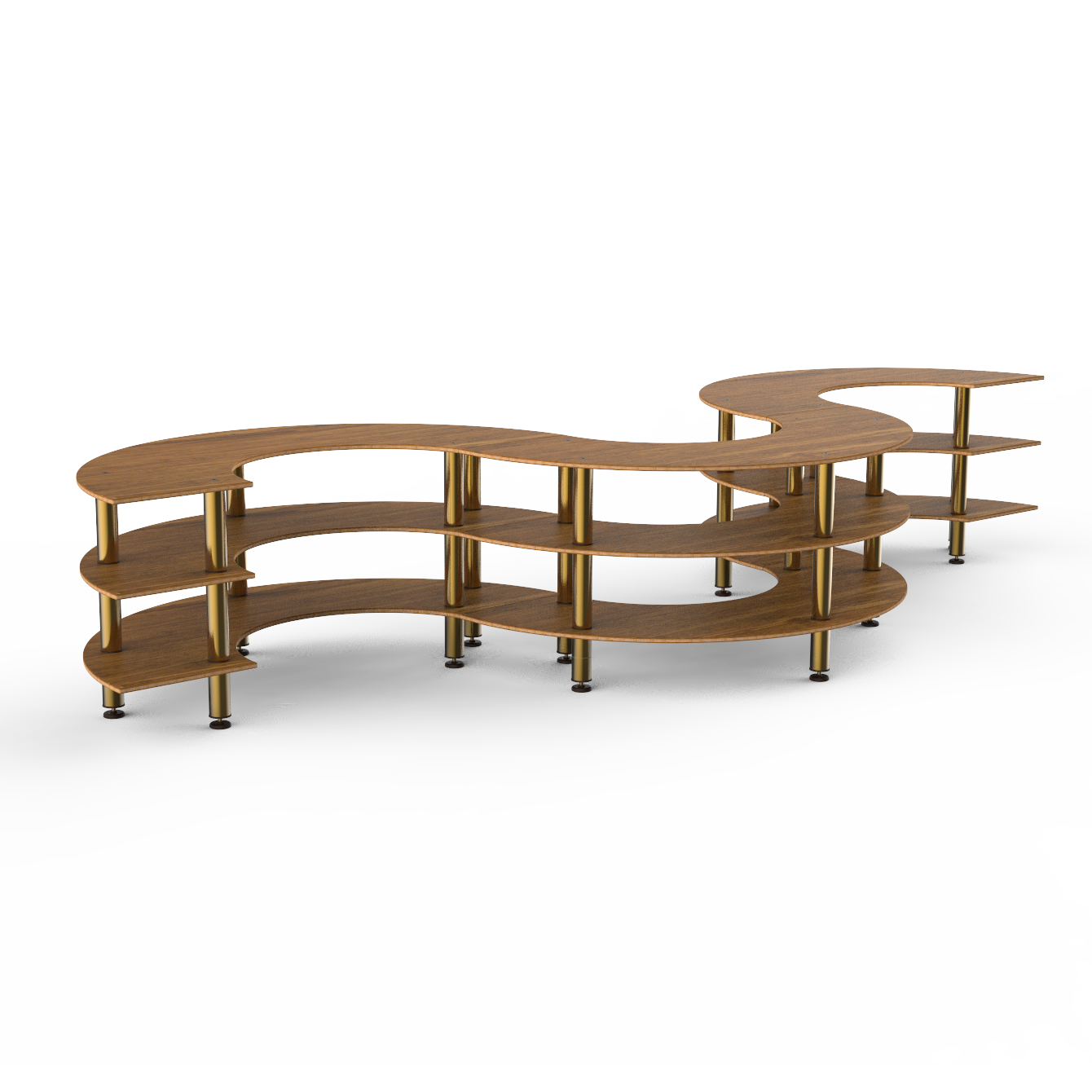 Large Snake Shape Station L 202.0" W 77.0" Modular