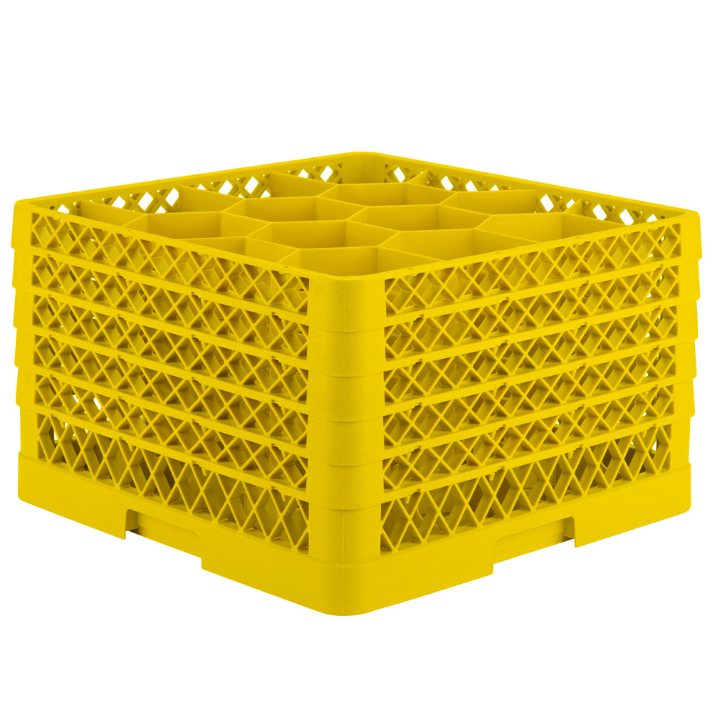 Traex® Full-Size Rack Max® Compartment Racks with five extenders in Yellow