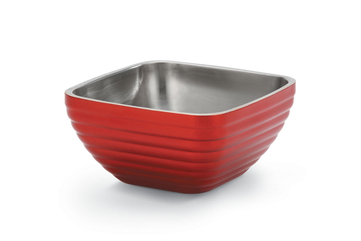 8.2-quart Square Colored Double-Wall Insulated Serving Bowl in Dazzle Red
