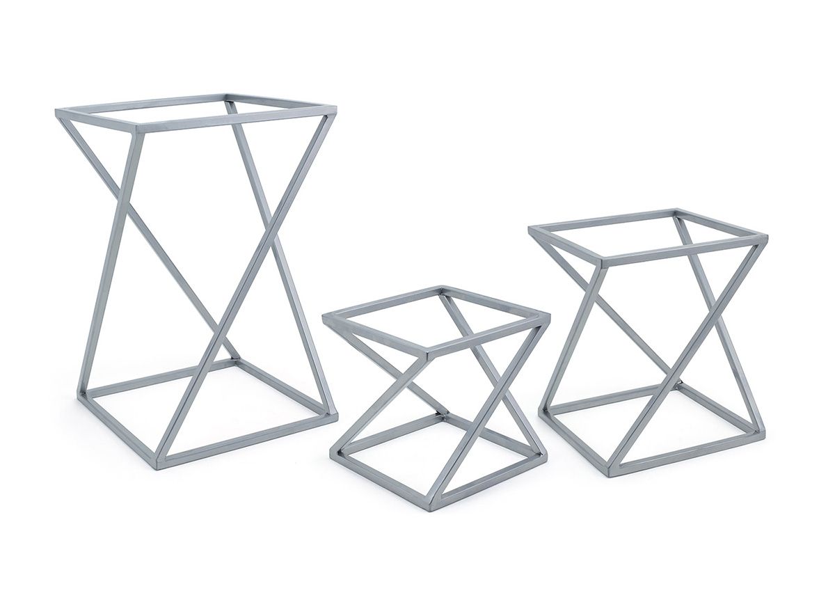 Twist 3-Piece Riser Set, Silver