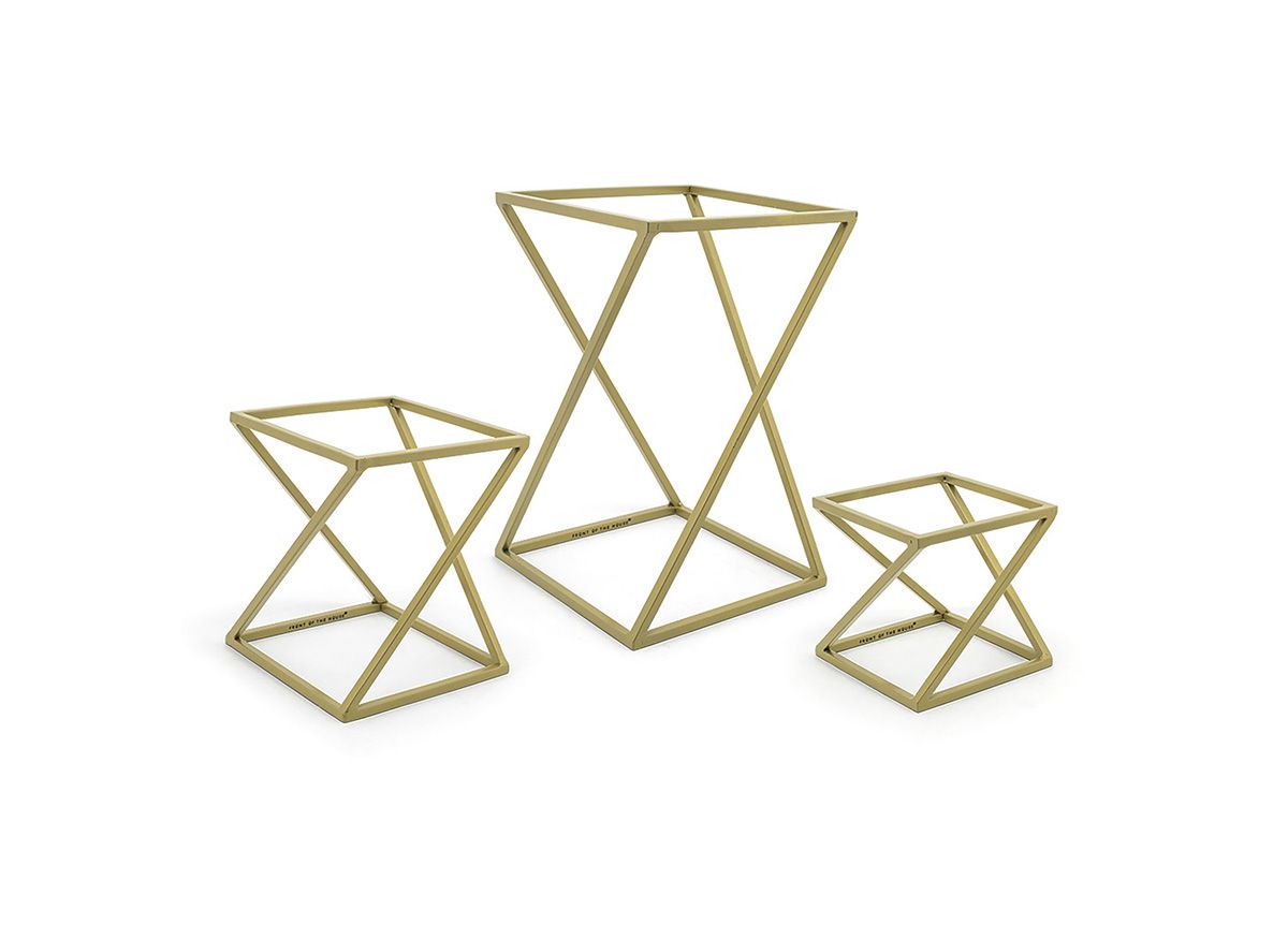 Twist 3-Piece Riser Set, Matte Brass