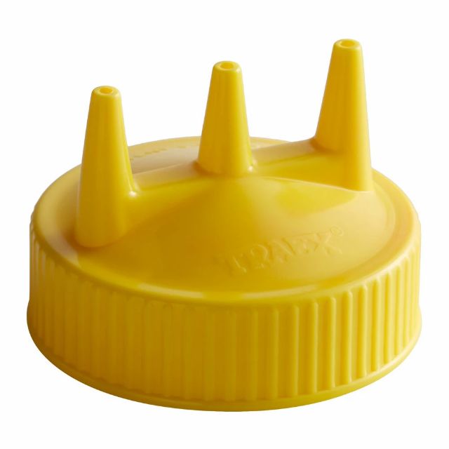 Traex® Squeeze Dispenser Replacement Cap with Triple Tip Opening in Yellow
