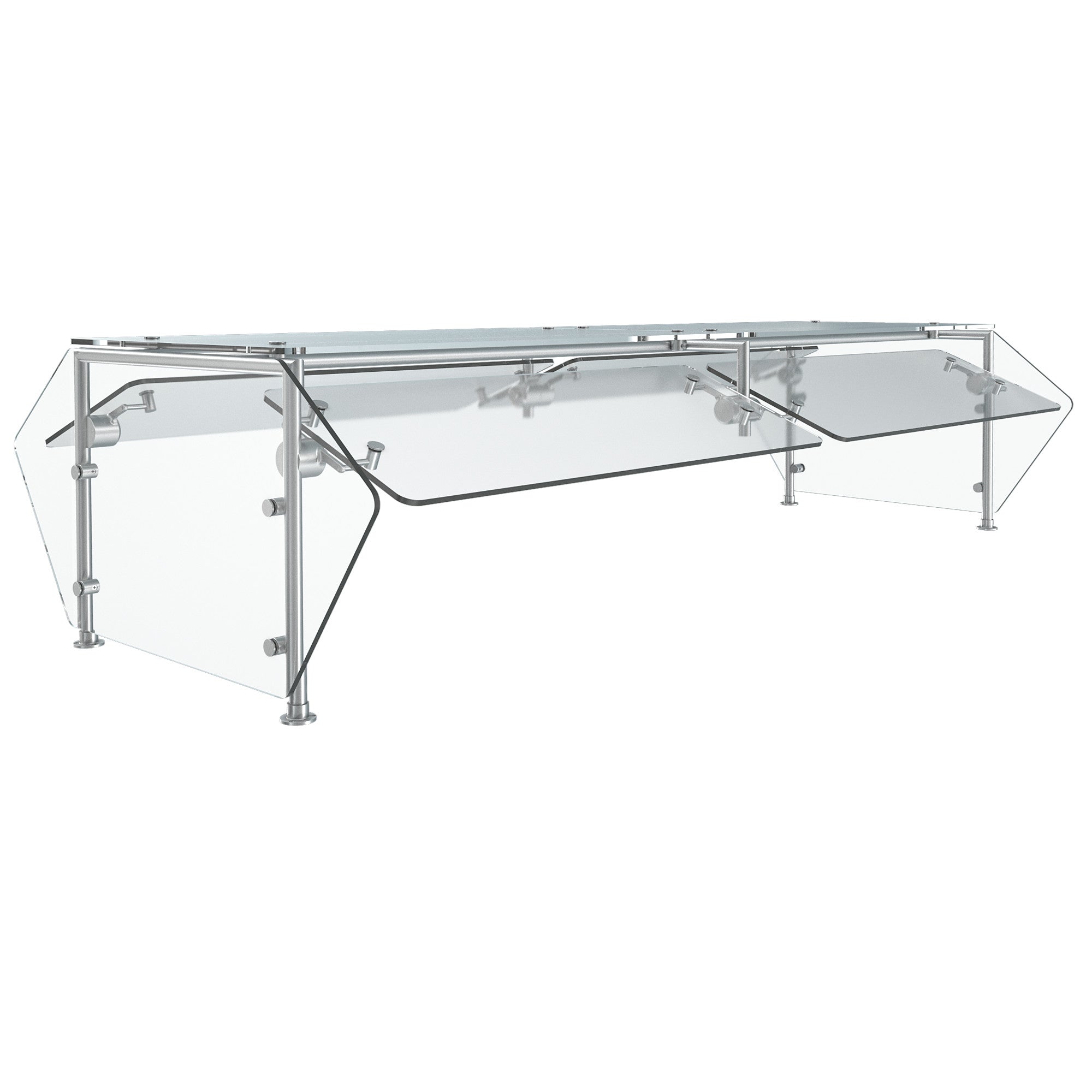 73 ½-inch 6-Series Velocity Adjustable Double-Sided Breath Guard for 5-Pan/Well Drop-Ins with 120-Volt Led Light Strip