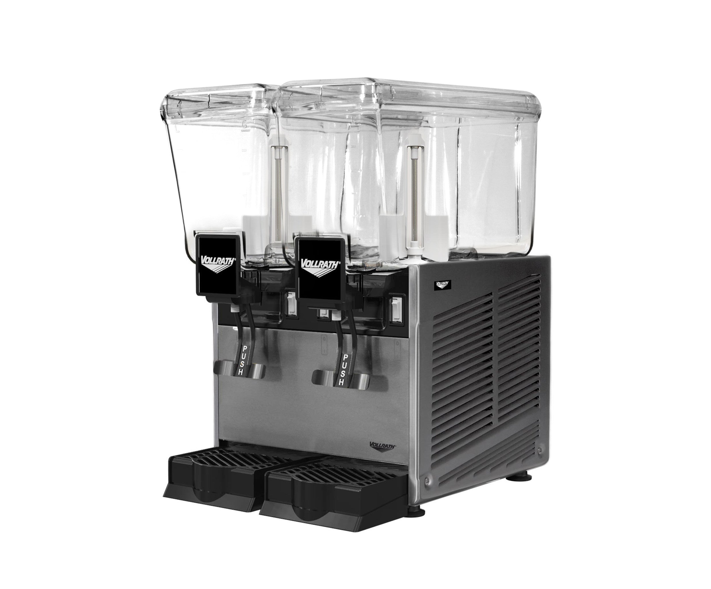 Refrigerated Beverage Dispenser with Two 3.17-Gallon Bowls and Stirring Paddle Circulation, 115V